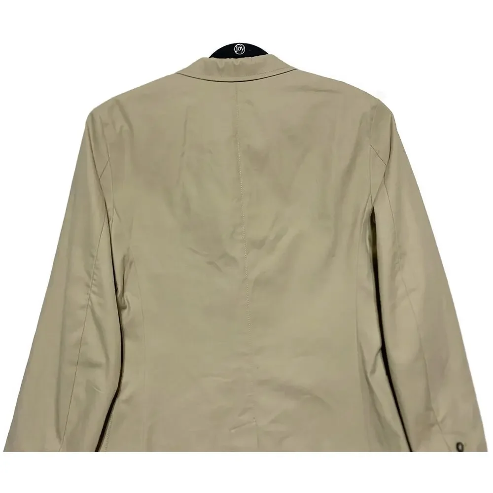 IZOD Men's Khaki Blazer Sport Coat Jacket Size Large Single Breasted Lt Brown